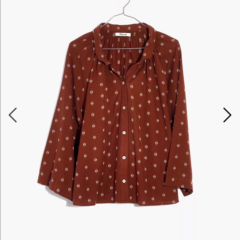 Madewell Raglan Peasant Shirt EUC